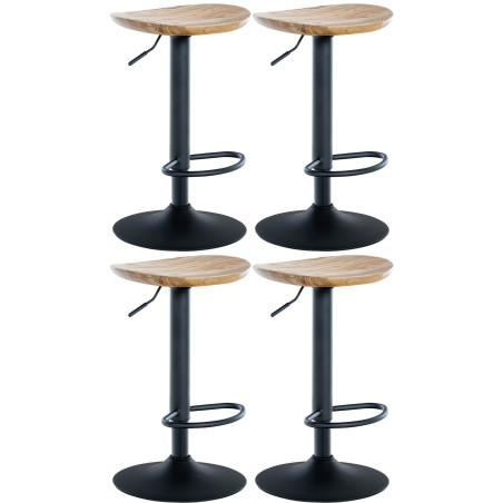 Ensemble de 4 tabourets de bar Skelde nature