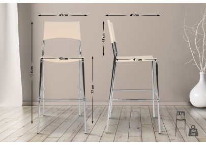 Tabouret de bar Gênes, crème