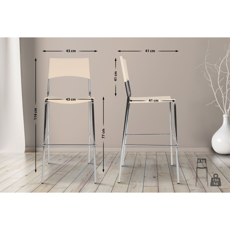 Tabouret de bar Gênes, crème