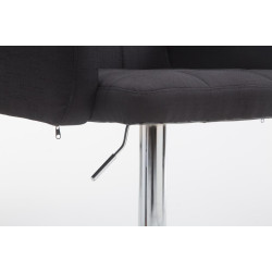 Tabouret de bar Los Angeles, tissu C noir