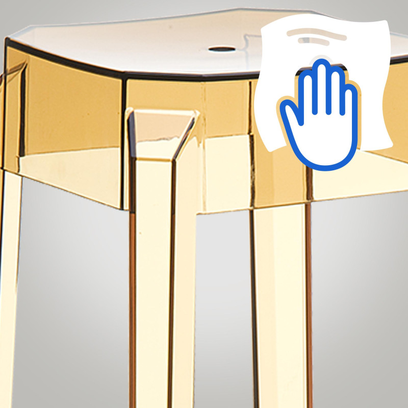 Banqueta de bar em formato de raposa, âmbar transparente