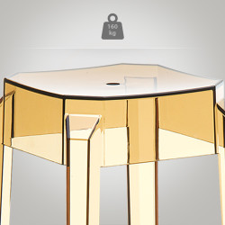 Tabouret de bar Fox, transparent ambre