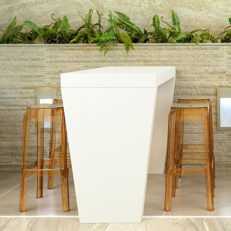 Banqueta de bar em formato de raposa, âmbar transparente