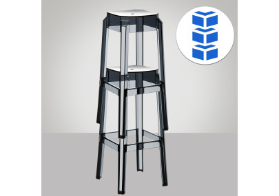 Banqueta Fox, preta transparente