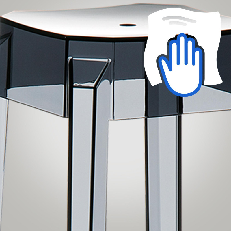 Banqueta Fox, preta transparente