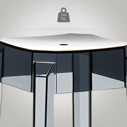 Tabouret de bar Fox, noir transparent