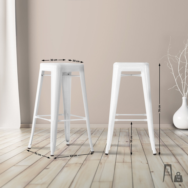 Tabouret de bar Joshua blanc