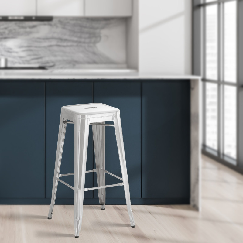 Sgabello da bar Joshua in argento