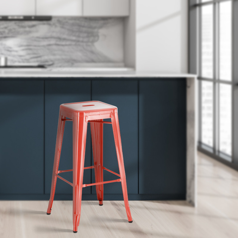 Tabouret de bar rouge Joshua