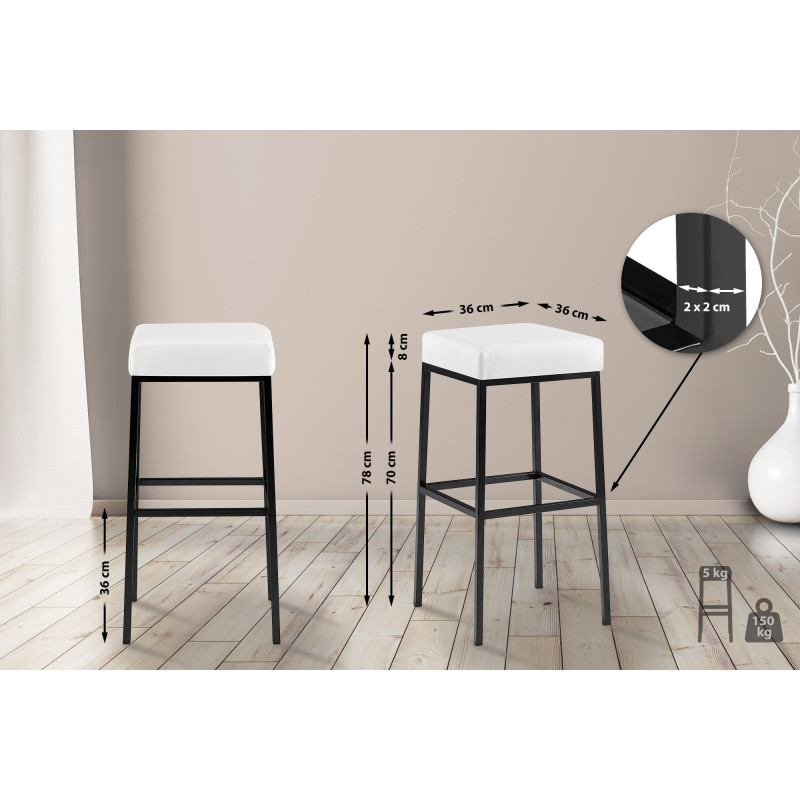 Tabouret de bar Montréal B80 blanc