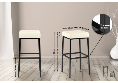 Sgabello da bar Montreal B80 color crema