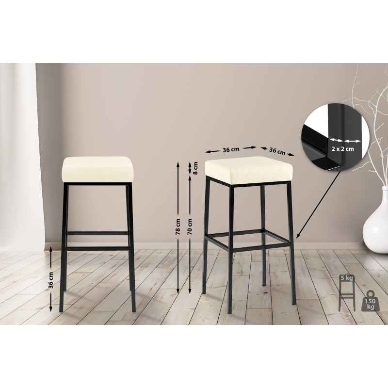 Taburete de bar Montreal B80 color crema