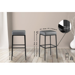 Sgabello da bar grigio Montreal B80