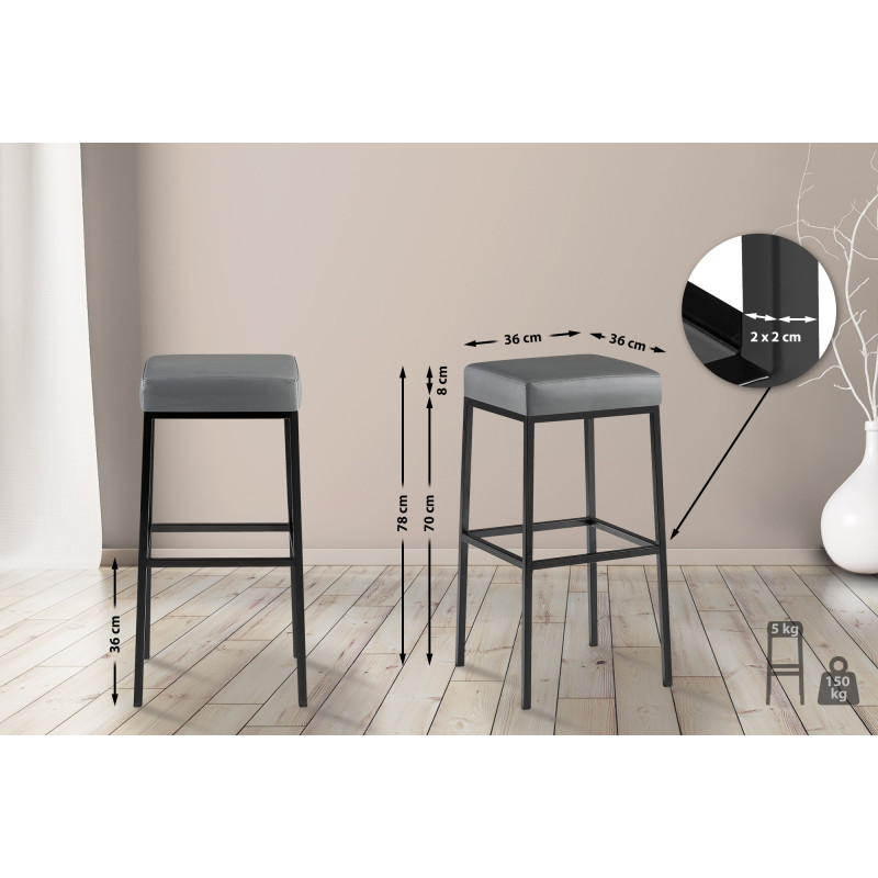 Tabouret de bar Montréal B80 gris