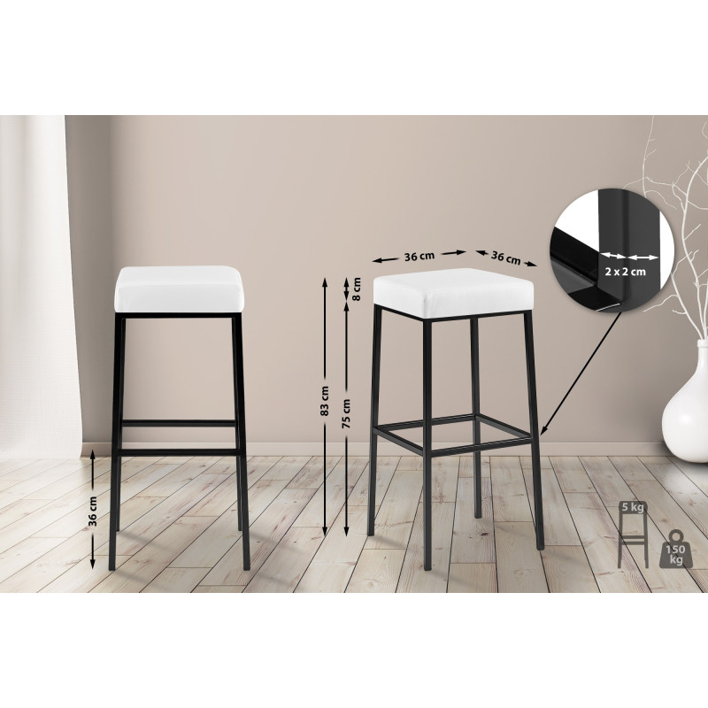 Tabouret de bar blanc Montréal B85