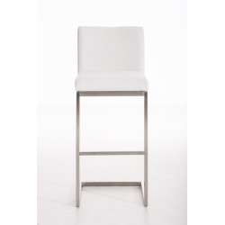 Tabouret de bar en tissu Paros blanc