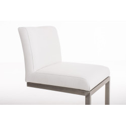 Taburete de bar Paros tapizado en blanco