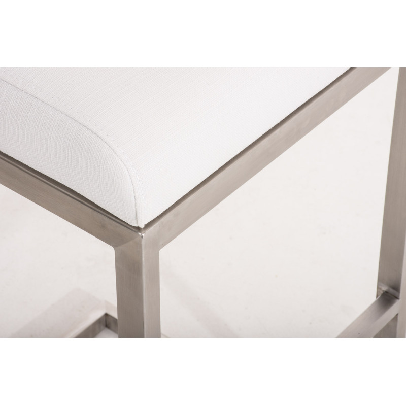 Sgabello da bar Paros tessuto bianco