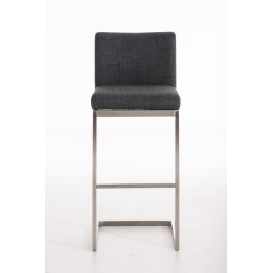 Tabouret de bar en tissu Paros gris foncé