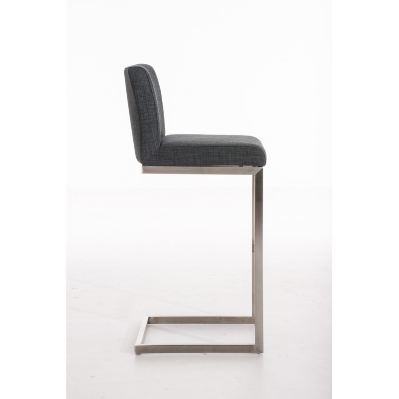 Tabouret de bar Paros, tissu gris foncé