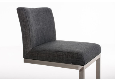 Tabouret de bar Paros, tissu gris foncé
