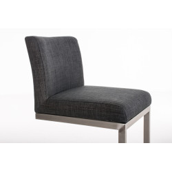 Tabouret de bar en tissu Paros gris foncé