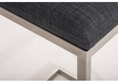 Tabouret de bar Paros, tissu gris foncé