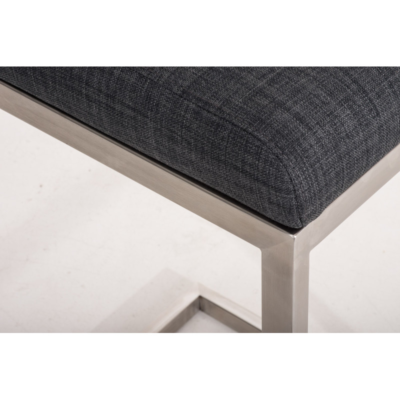 Tabouret de bar Paros, tissu gris foncé