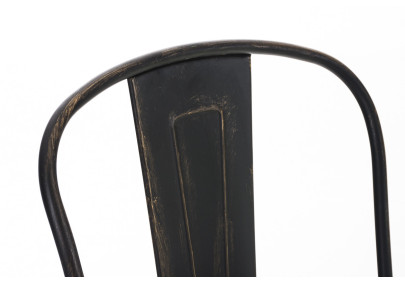 Tabouret de bar Aiden, noir et or antique