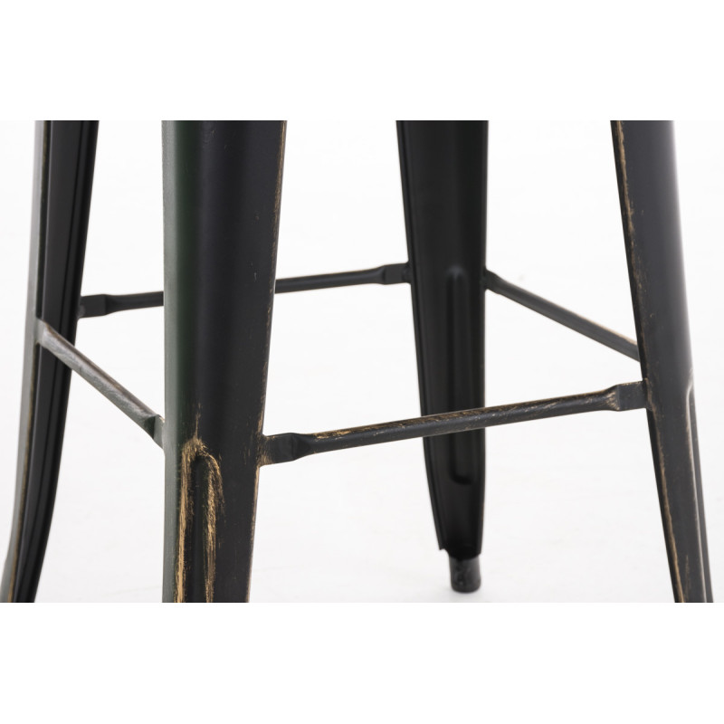 Tabouret de bar Aiden, noir et or antique