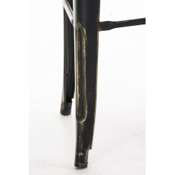 Tabouret de bar Aiden, noir et or antique