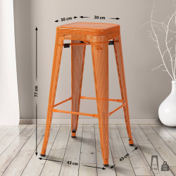 Set de 4 Taburetes de bar Fletcher Naranja