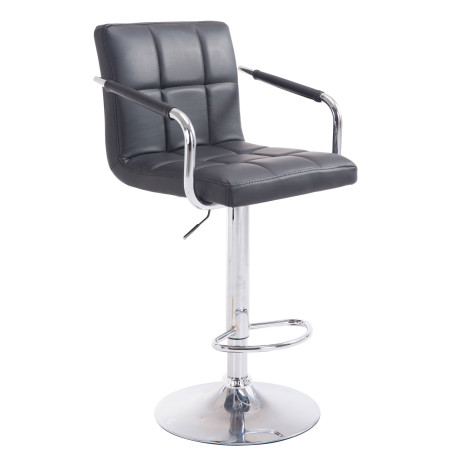 Banqueta de bar Lucy V2, cromada/preta