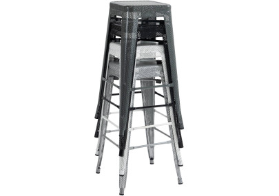 Ensemble de 4 tabourets de bar Fletcher orange