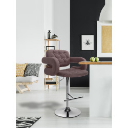 Tabouret de bar Dublin, tissu C, marron
