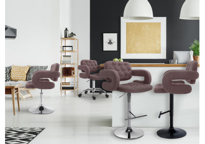 Tabouret de bar Dublin, tissu C, marron