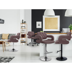 Tabouret de bar Dublin, tissu C brun