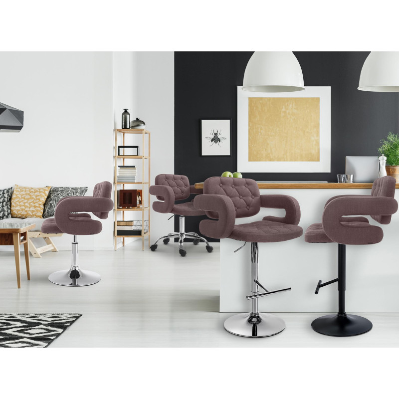 Tabouret de bar Dublin, tissu C, marron