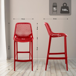 Tabouret de bar rouge Air
