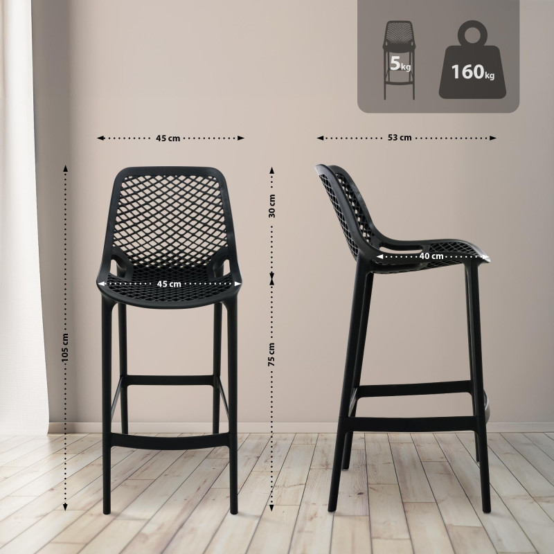Tabouret de bar Air, noir