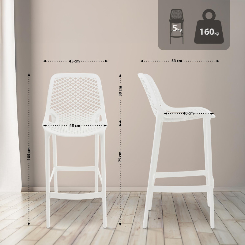 Tabouret de bar blanc Air