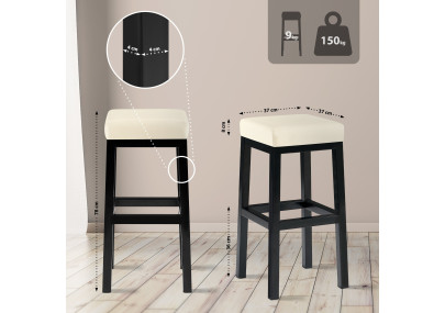 Taburete de bar color crema Taylor B80