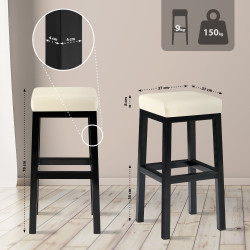 Banqueta de bar Taylor B80 cor creme