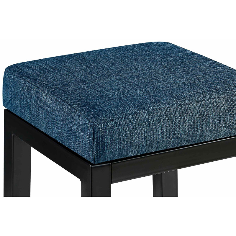 Tabouret de bar en tissu Taylor B80 bleu