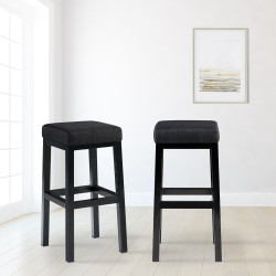 Tabouret de bar en tissu Taylor B80 gris foncé