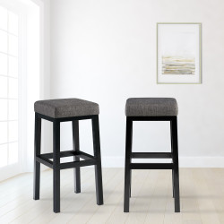 Tabouret de bar en tissu Taylor B80 gris