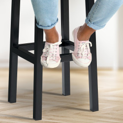 Taburete de bar Taylor B80, tapizado en tela gris