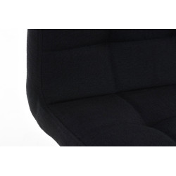 Tabouret de bar en tissu Lincoln noir