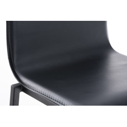 Sgabello da bar in pelle Avola, piatto, B78, nero