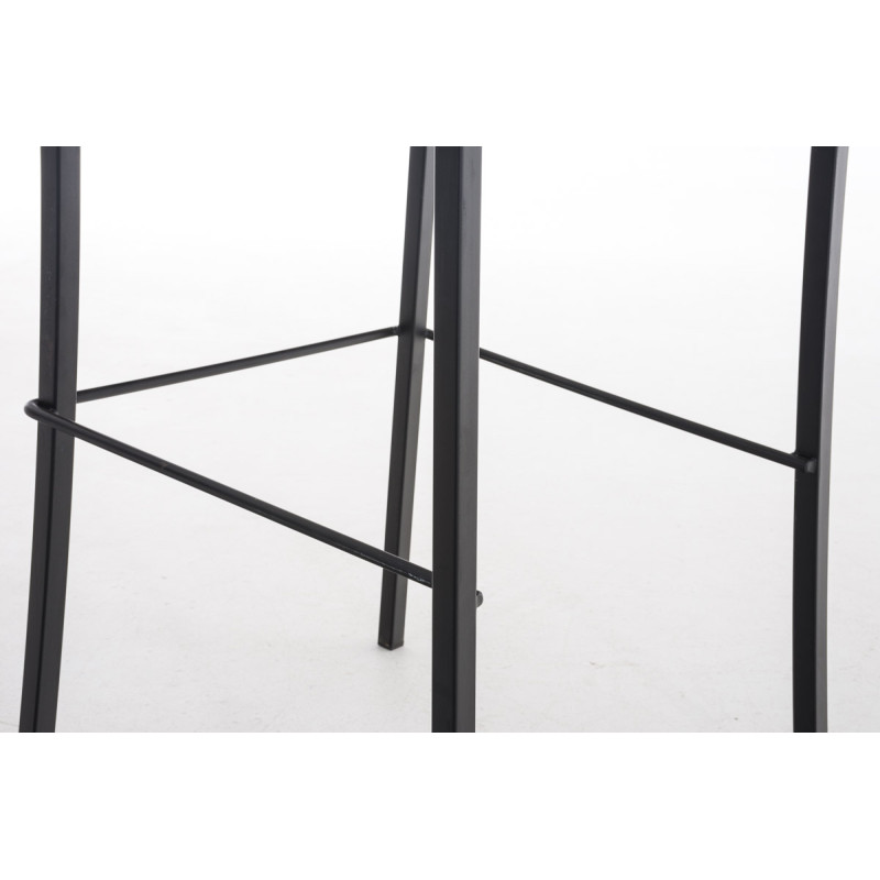 Sgabello da bar in pelle Avola, piatto, B78, nero